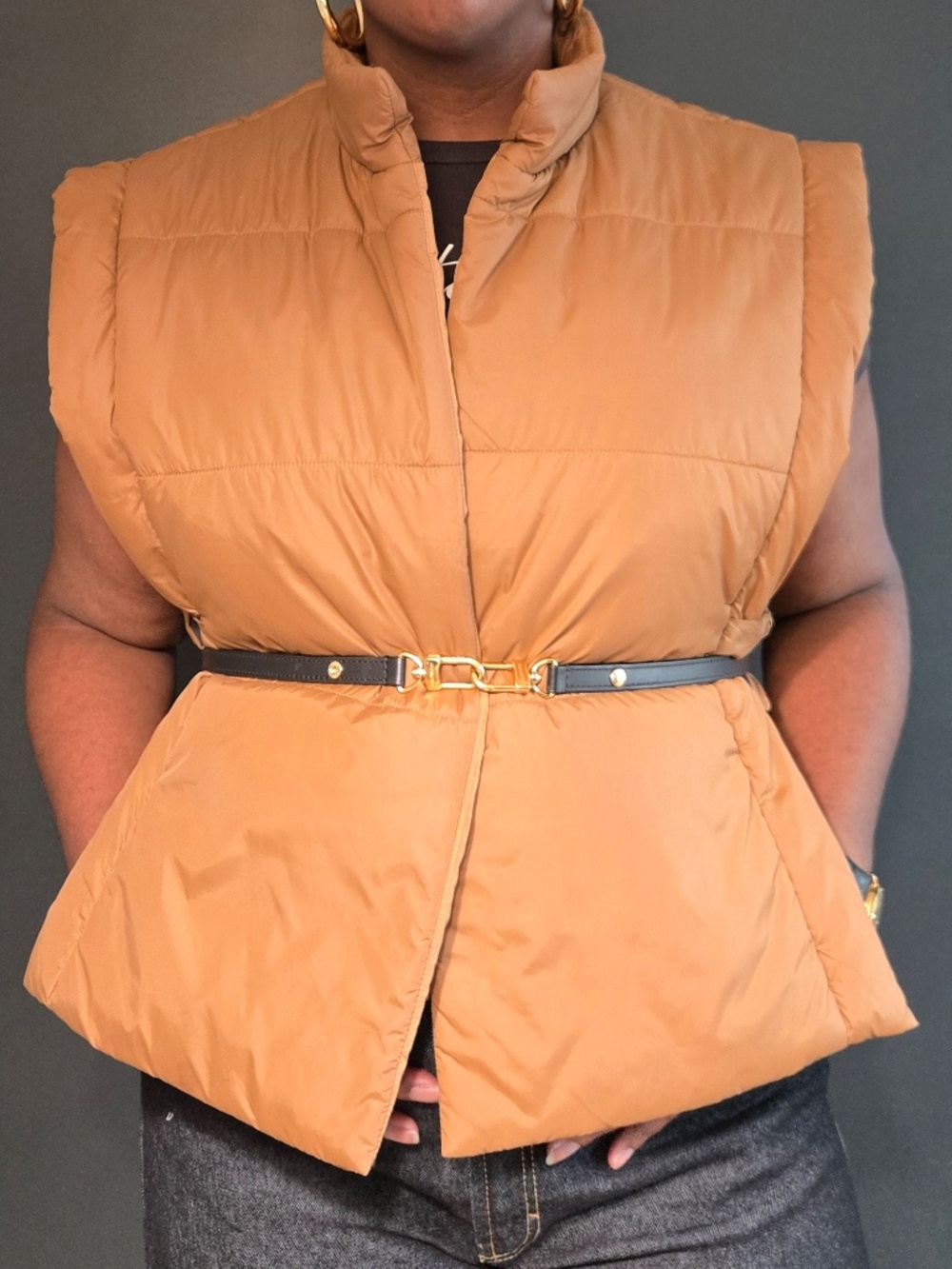 anthropologie | pilcro | packable puffer side vest  | brown | one size